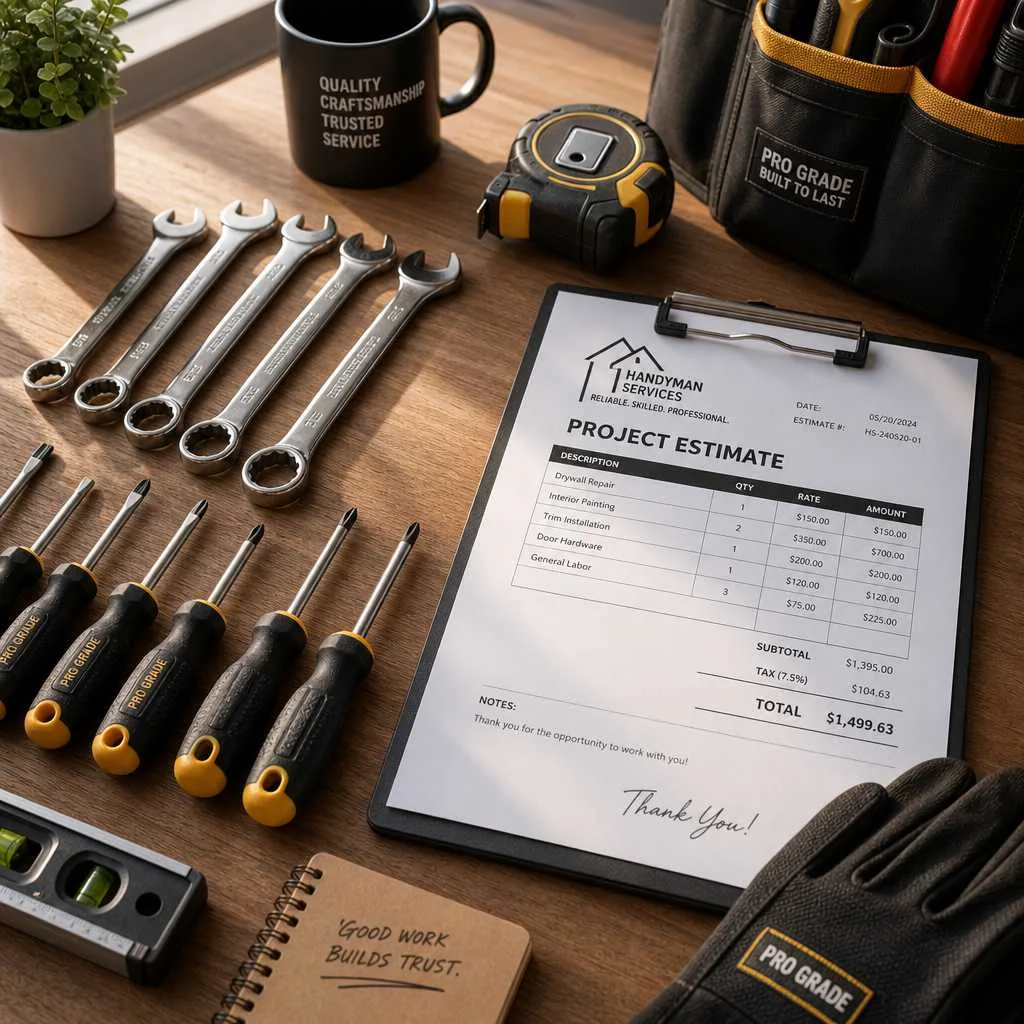 Orçamento de serviço handyman com ferramentas em Lisboa
